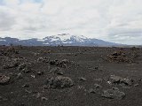 Hekla volcano and the vast lava landscape around it