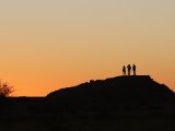Een Afrikaanse zonsondergang in Westelijke Sahara